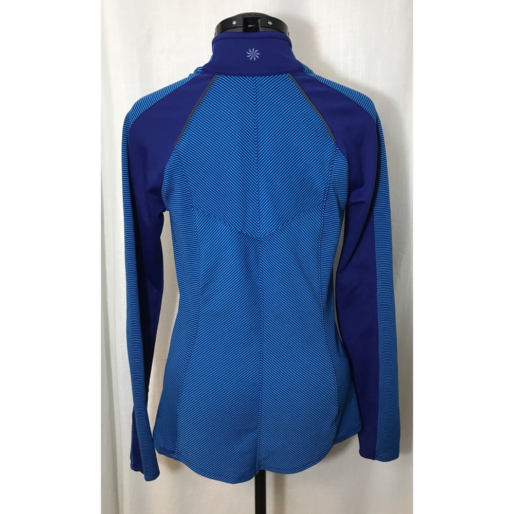Athleta Spotlight Blue Striped Half Zip Pullover - Picture 2 of 6